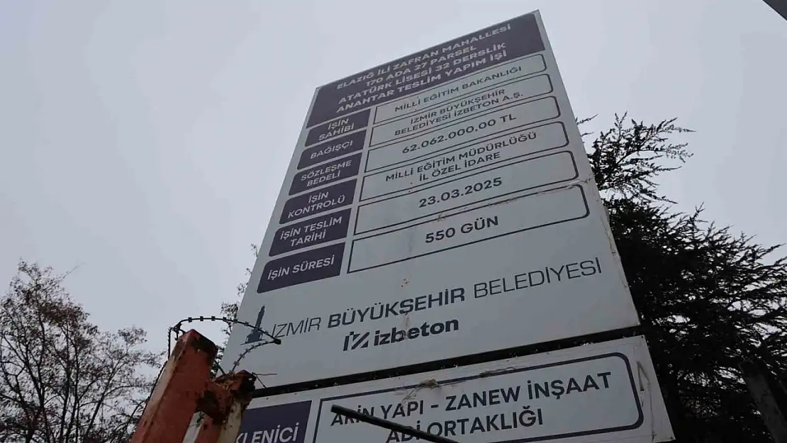 CHP'li İzmir Belediyesinin okul inşaatı krizi: Depremi yaşayan Elazığ'daki okul inşaatı 10 milyon lira zararla yarım kaldı