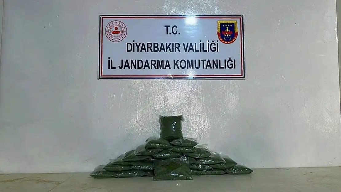 Diyarbakır'da çalılıklar arasında muhafaza edilmiş 77 kilo esrar ele geçirildi