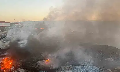 Mega Sanayi Sitesi çöplüğünde yangın