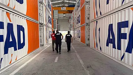 Elazığ AFAD lojistik deposunda inceleme