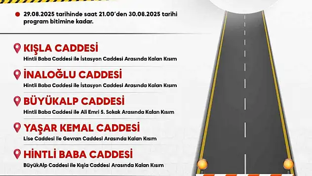 Diyarbakır'da 30 Ağustos Zafer Bayramı kutlamaları nedeniyle bazı yollar trafiğe kapatılacak