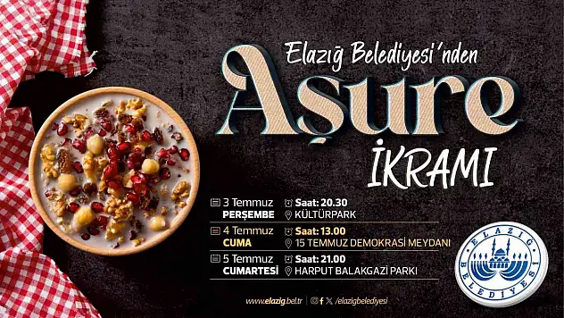 Elazığ Belediyesinden aşure ikramı