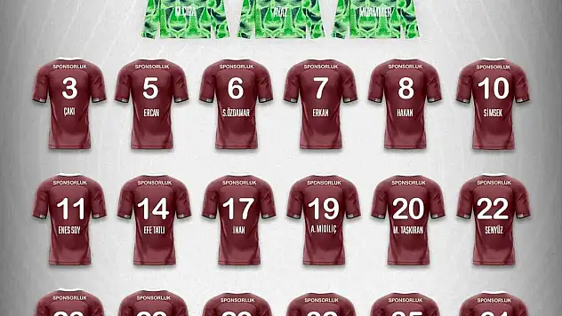 Elazığspor'da forma numaraları belli oldu