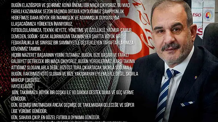 Başkan Alan, 'Gün sahaya çıkıp, en güzel futbolu oynama günüdür'