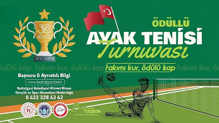 Battalgazi Belediyesi'nden 30 Ağustos'a özel ayak tenisi turnuvası