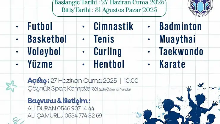 Battalgazi'de yaz spor okulları başlıyor
