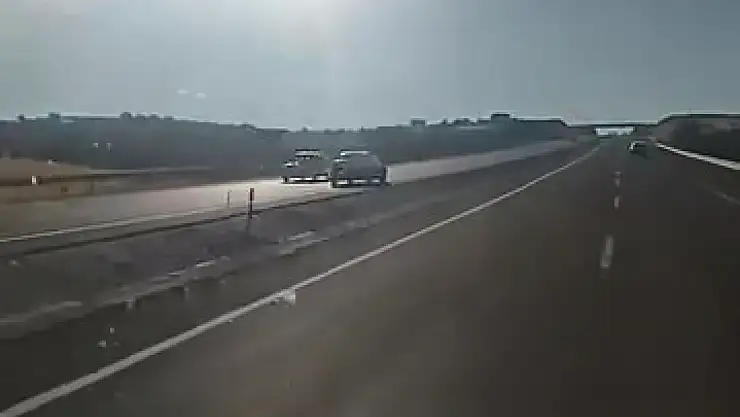 Çevre yolunda ters yönde giden araç tehlike saçtı