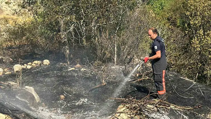 Darende'de bahçe yangını