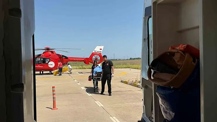 Diyarbakır'da ağaçtan düşen şahıs helikopterle hastaneye nakledildi