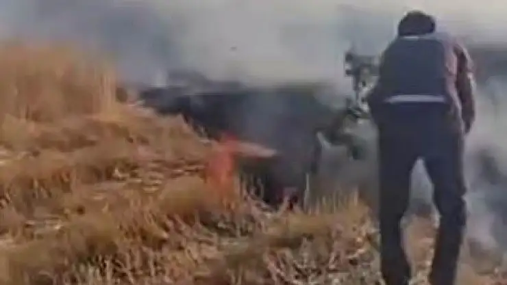 Diyarbakır'da vatandaşlar ağaç dallarını kopararak yangını söndürmeye çalıştı