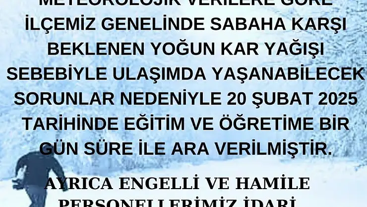 Elazığ'da 3 ilçede eğitime ara verildi