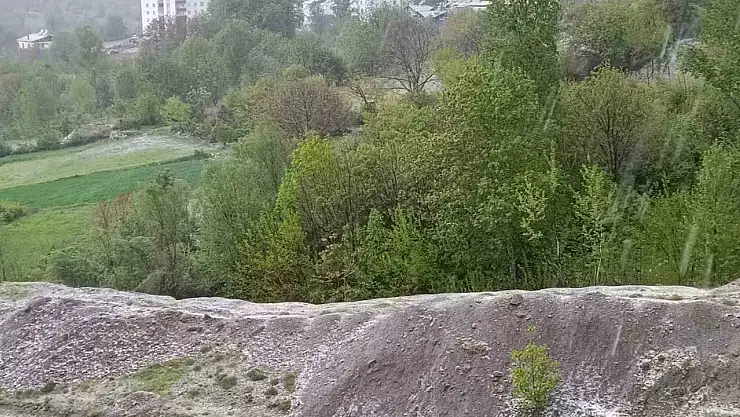 Elazığ'da dolu yağışı etkili oldu