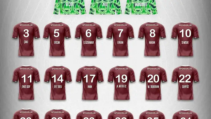 Elazığspor'da forma numaraları belli oldu