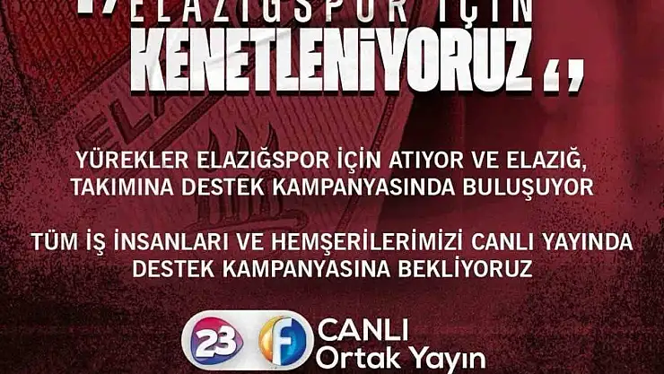 Elazığspor için destek kampanyası düzenlenecek