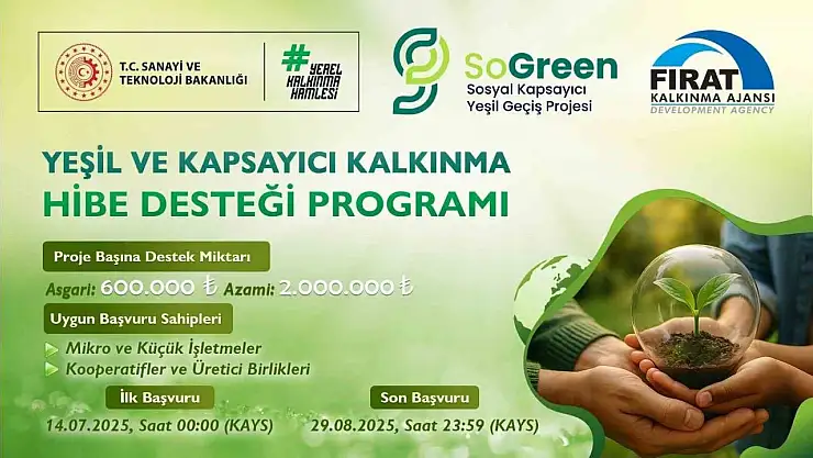 Fırat Kalkınma Ajansı'ndan 28 milyon TL'lik yeşil dönüşüm desteği