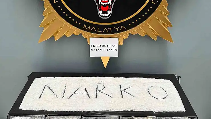 Malatya'da 4 kilo 200 gram metamfetamin ele geçirildi