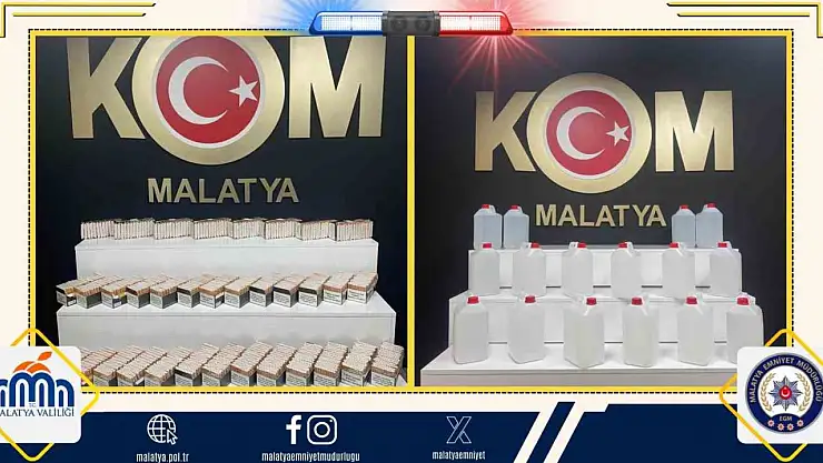 Malatya'da kaçak makaron ve etil alkol ele geçirildi