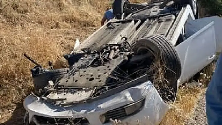 Sürücüsünün kontrolünden çıkan otomobil takla attı: 2 yaralı